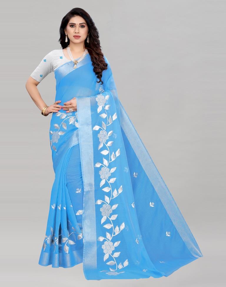 cotton sarees with embroidery