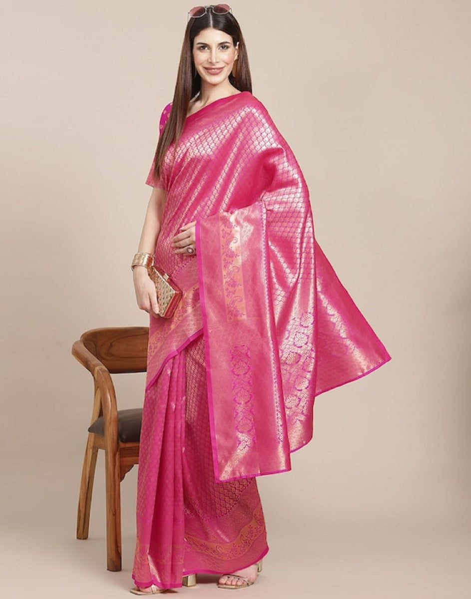 Light Pink Kanjivaram Silk Saree