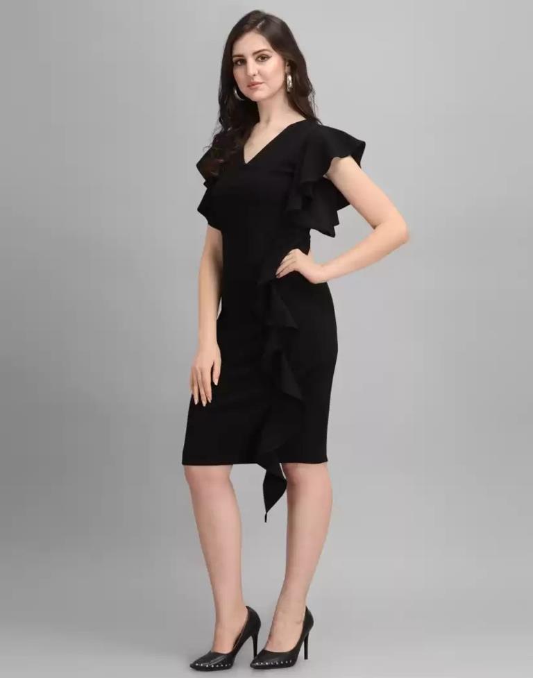 Black Ruffle Bodycon Dress Vesper Ruffle Bodycon Dress In Black ASOS Black Ruffle Bodycon Dress Vesper Ruffle Bodycon Dress In Black ASOS