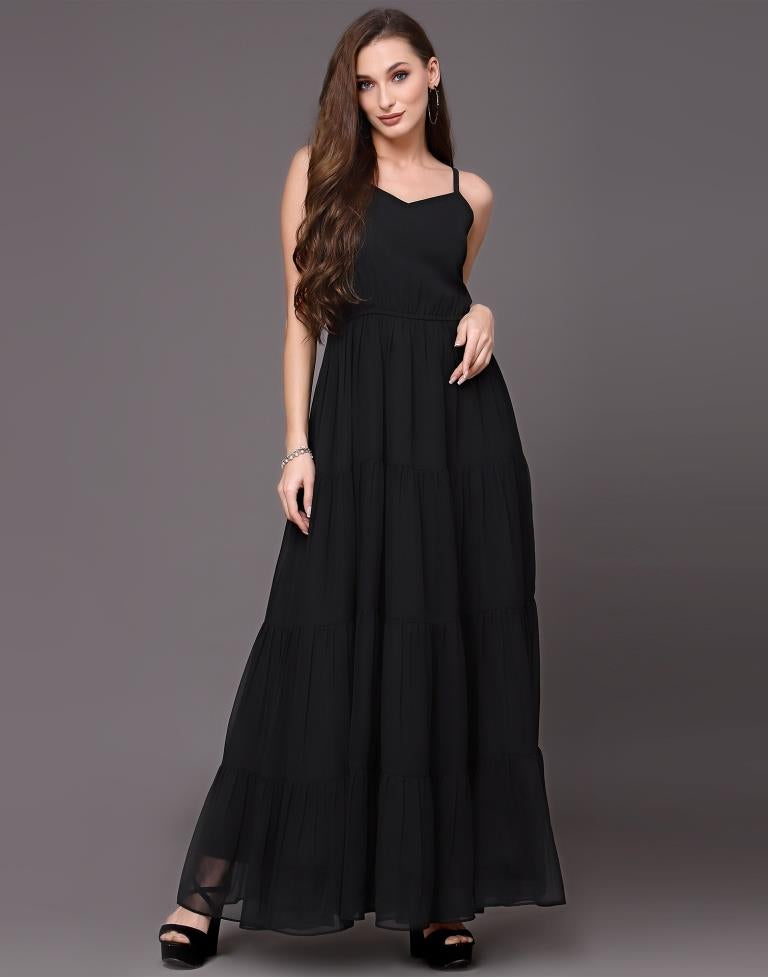 Simple black 2024 maxi dress