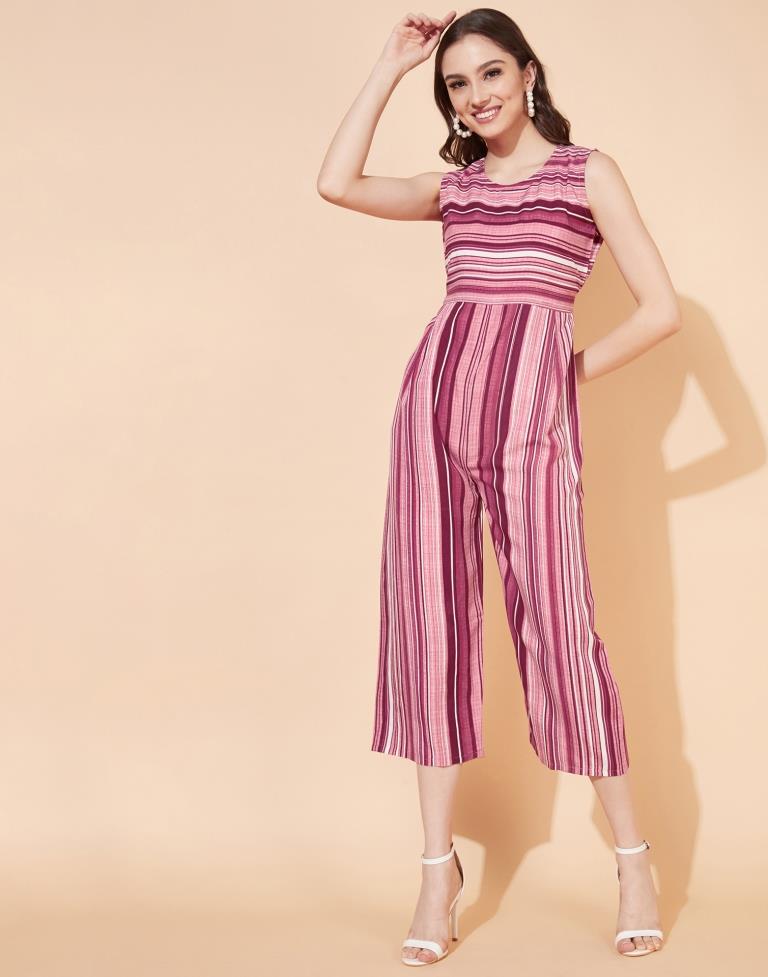 Pink Striped Jumpsuit | Leemboodi