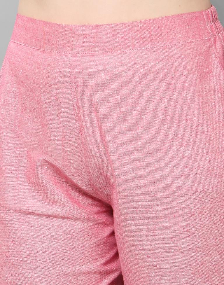 Dazzling Rani Pink Coloured Plain Cotton Leggings
