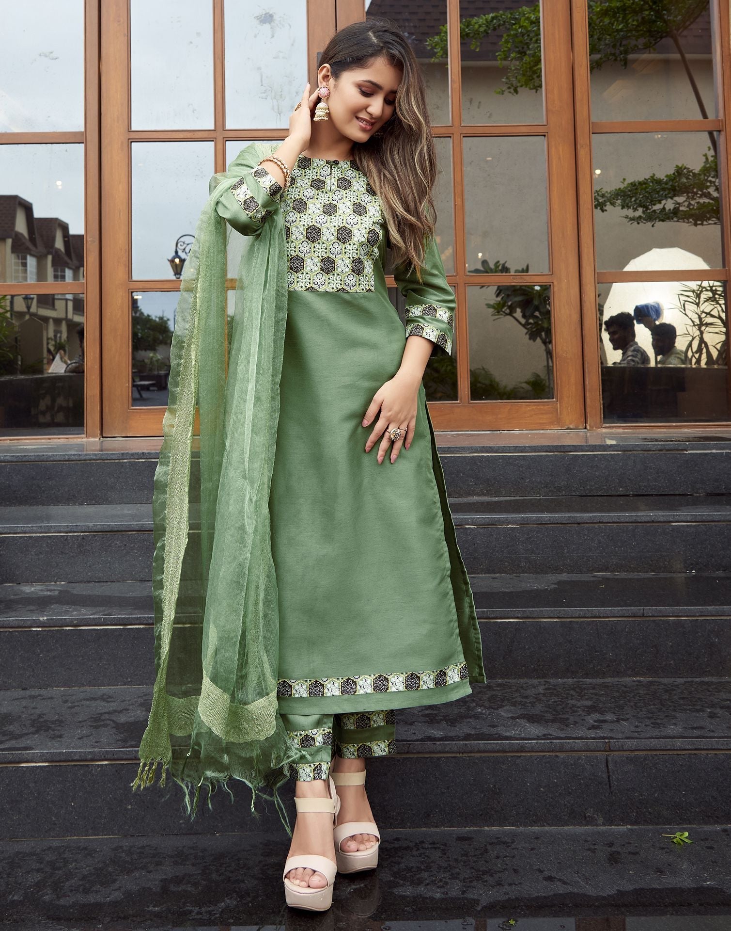 Buy Plain Banglori Silk Churidar Salwar Suit Online