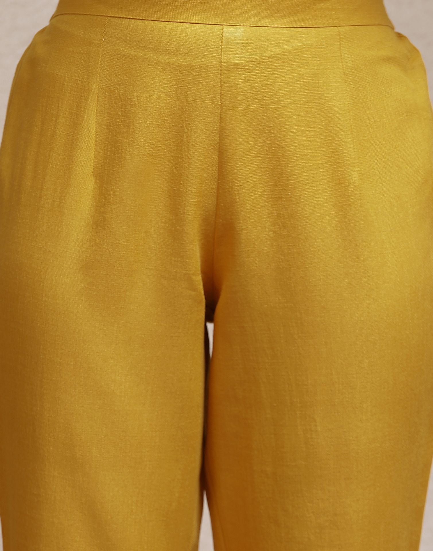 Turmeric Yellow Embroidery Cotton Straight Kurta With Pant And Dupatta