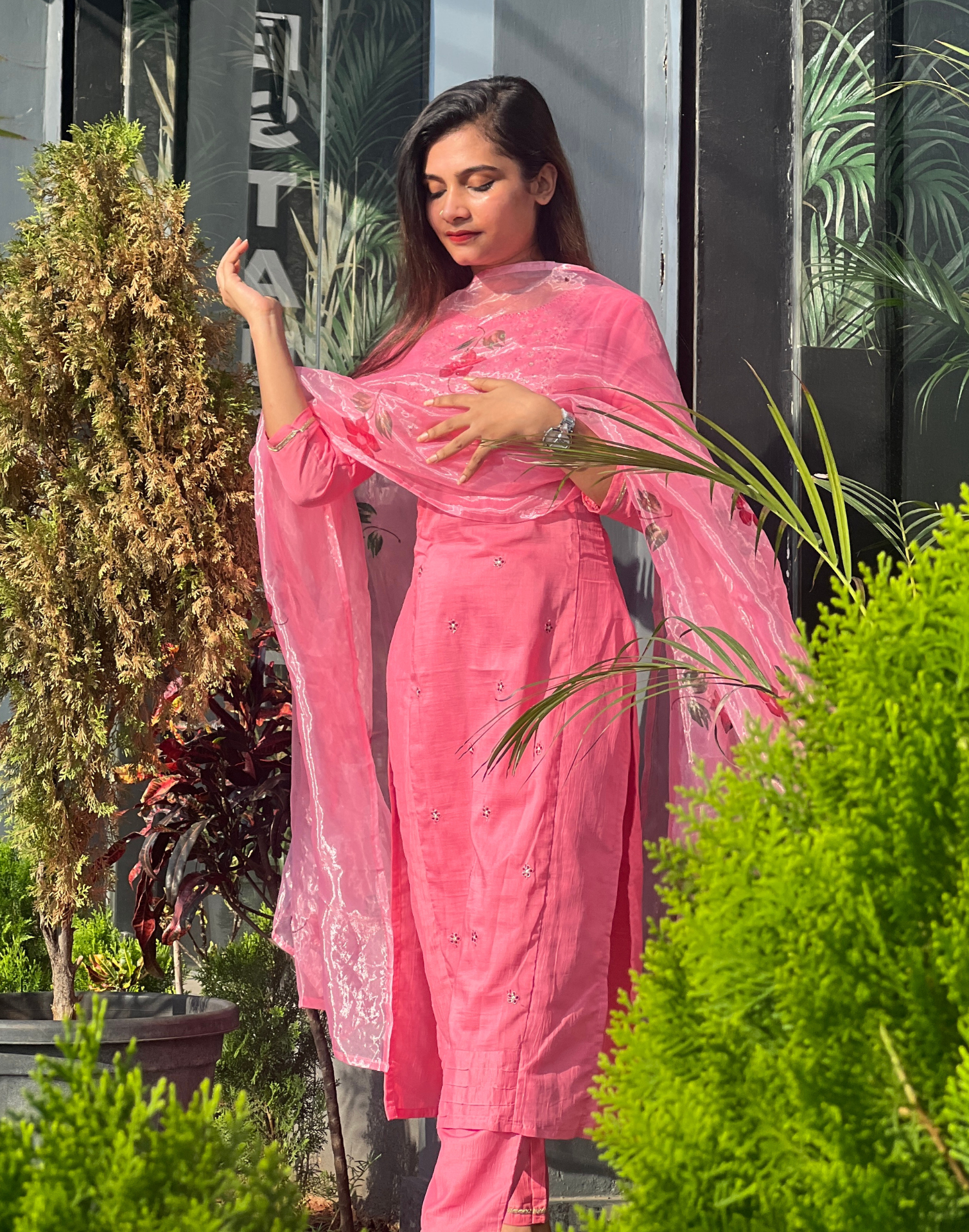 Shop Chrome floral embroidered set with pink dupatta | The Secret Label |  Kurti designs party wear, Indian designer suits, Indian designer outfits