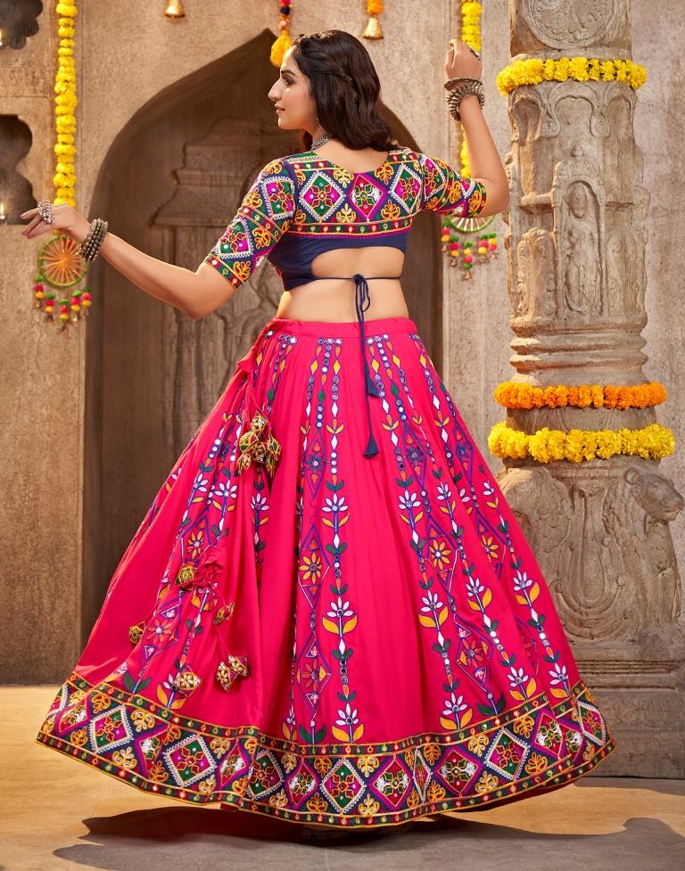 Pink And Blue Colour Anandam Odhni New Designer Festive Wear Fancy Silk Lehenga  Choli Collection 2368 - The Ethnic World