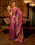 Purple Kanjivaram Silk Handloom Weaving Saree | Leemboodi