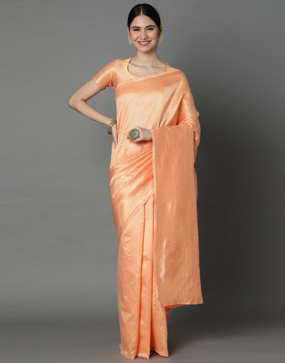 Peach And Golden Kanjivaram Saree | Leemboodi