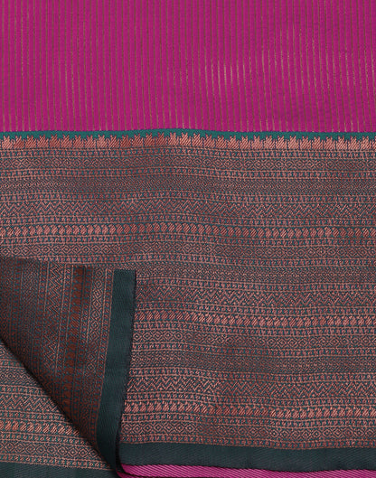 Rani Pink Self Woven Silk Saree | Leemboodi