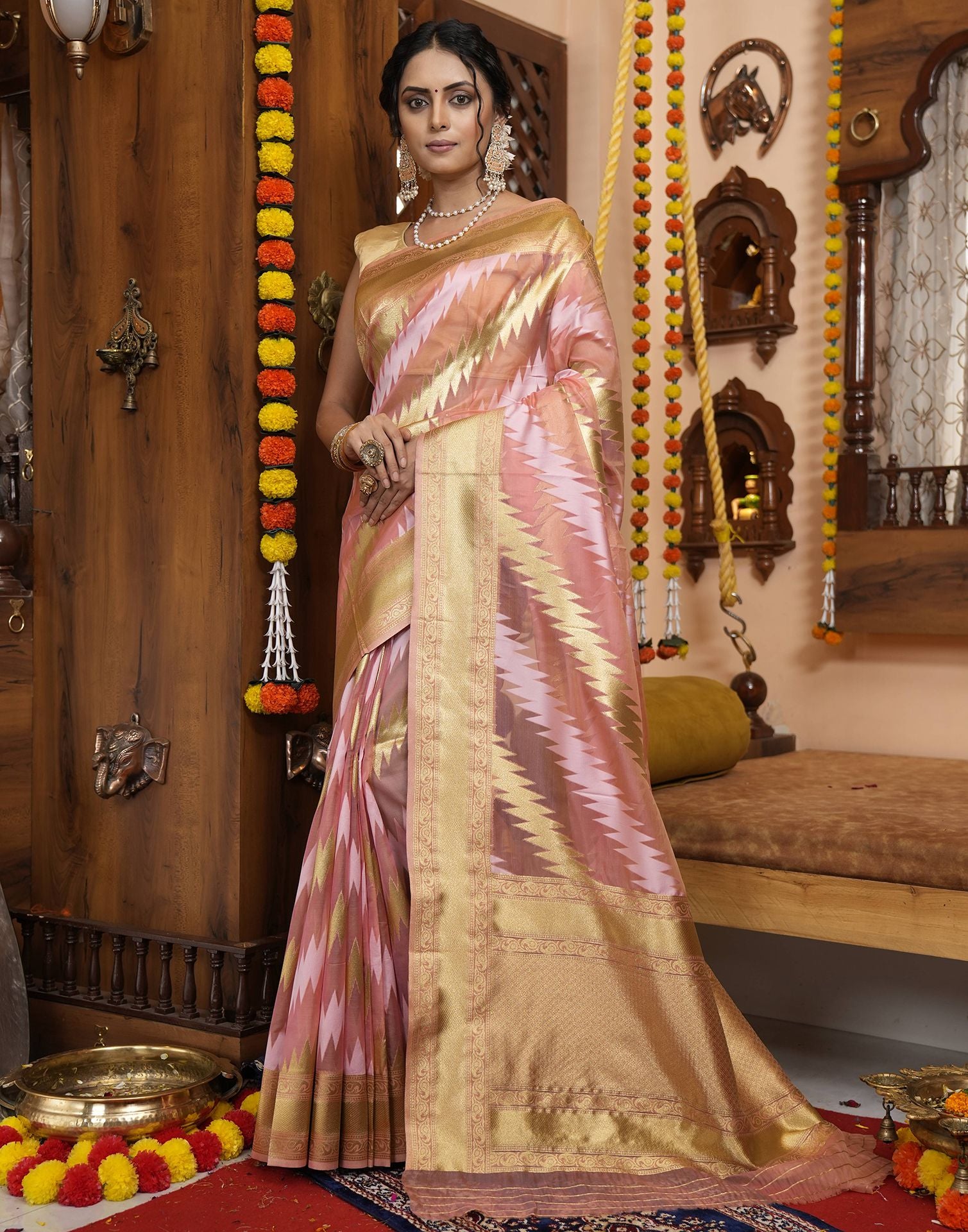 Banarasi Silk Woven Saree In Light Green Colour - SR5130993