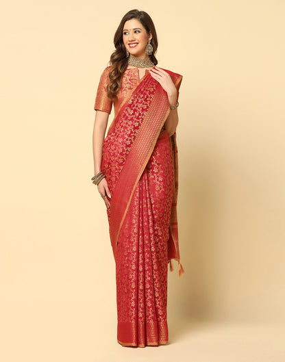 Red Banarasi Silk Saree | Leemboodi