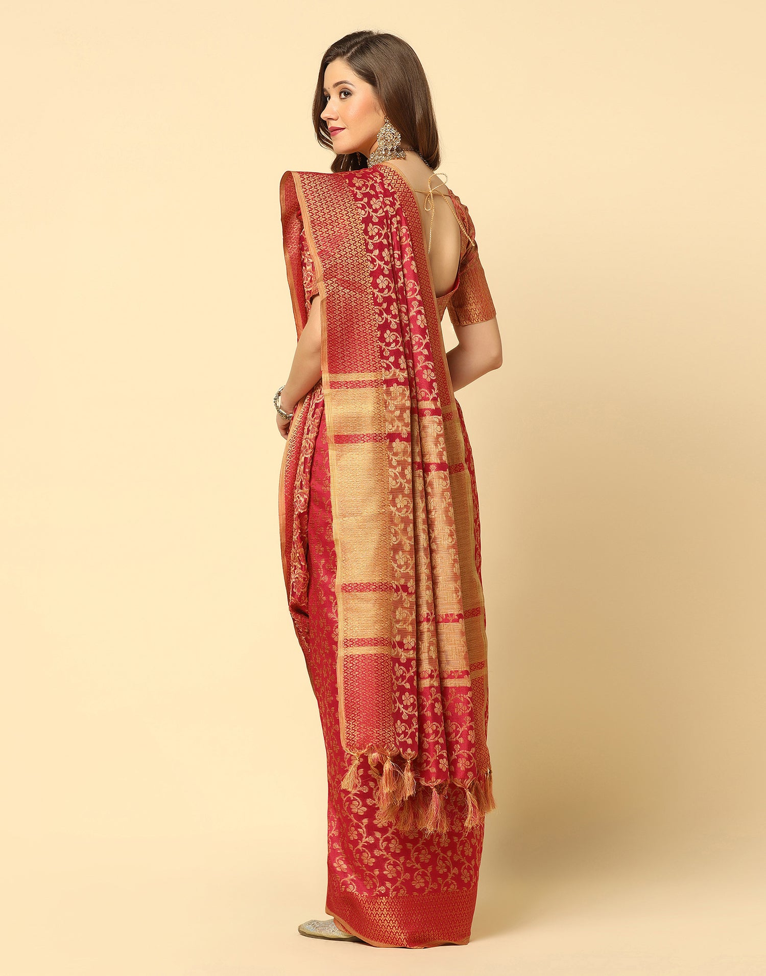 Red Banarasi Silk Saree | Leemboodi