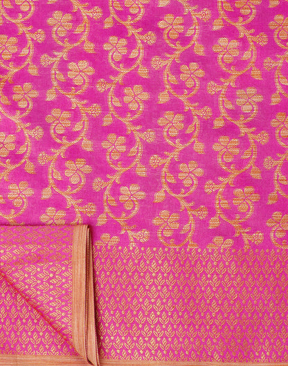 Pink. Beige Banarasi Silk Saree | Leemboodi