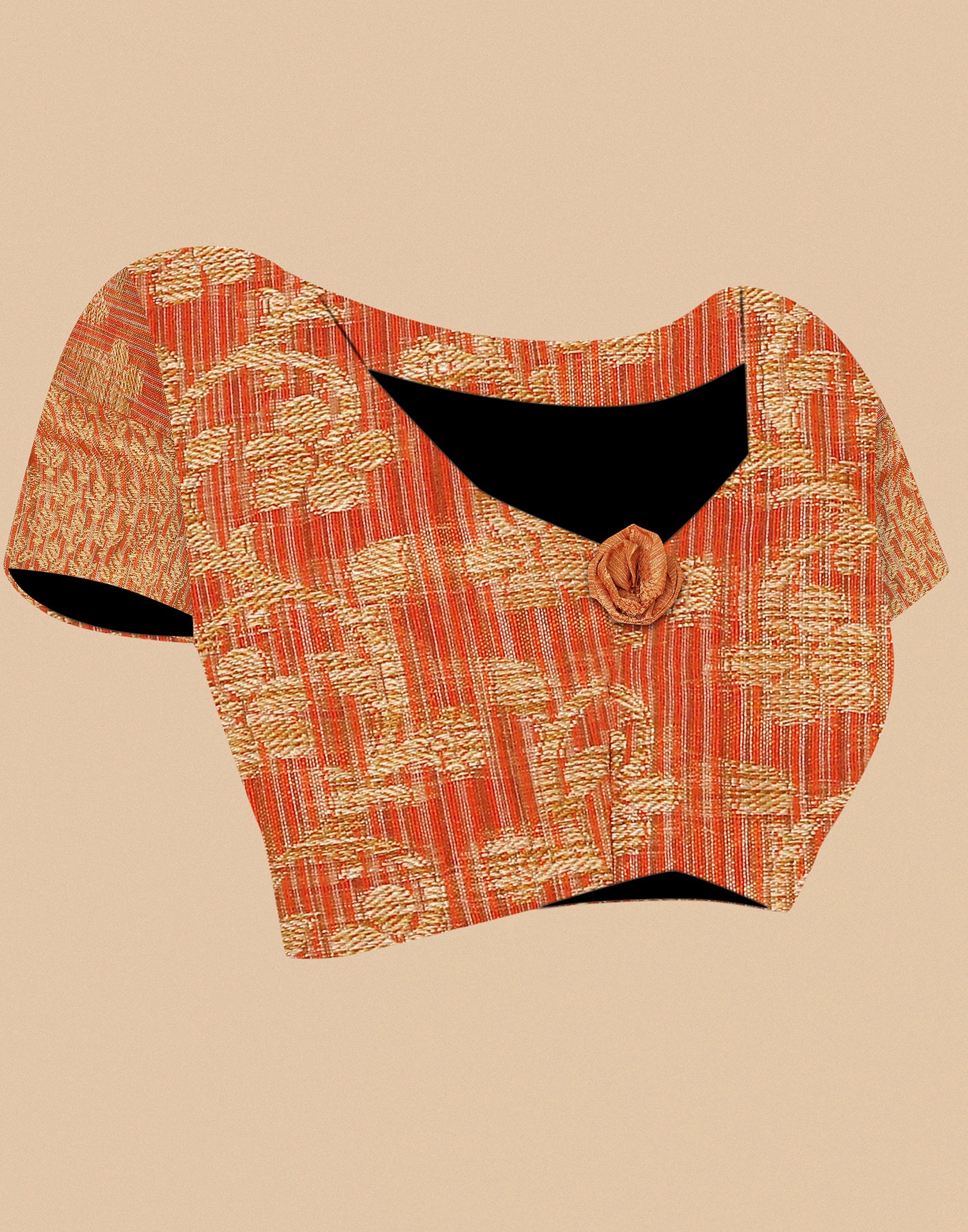 Orange Banarasi Silk Saree | Leemboodi