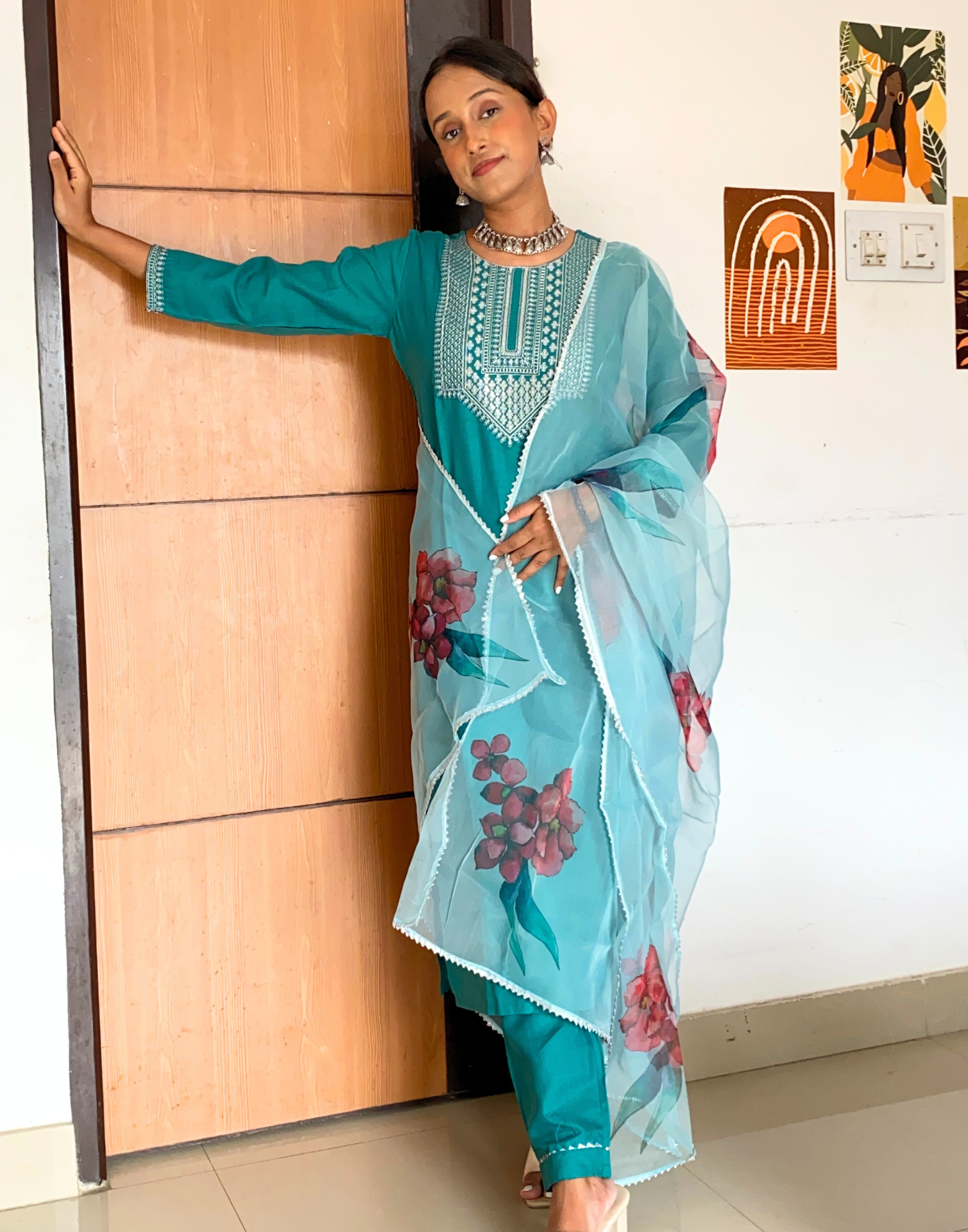 Buy Pakistani Cotton Straight Kurti With Pant and Mulmul Duppatta,  Beautiful Indian 3 Piece Blue Ethnic Salwar Kameez for Women Readymade  Online in India - Etsy