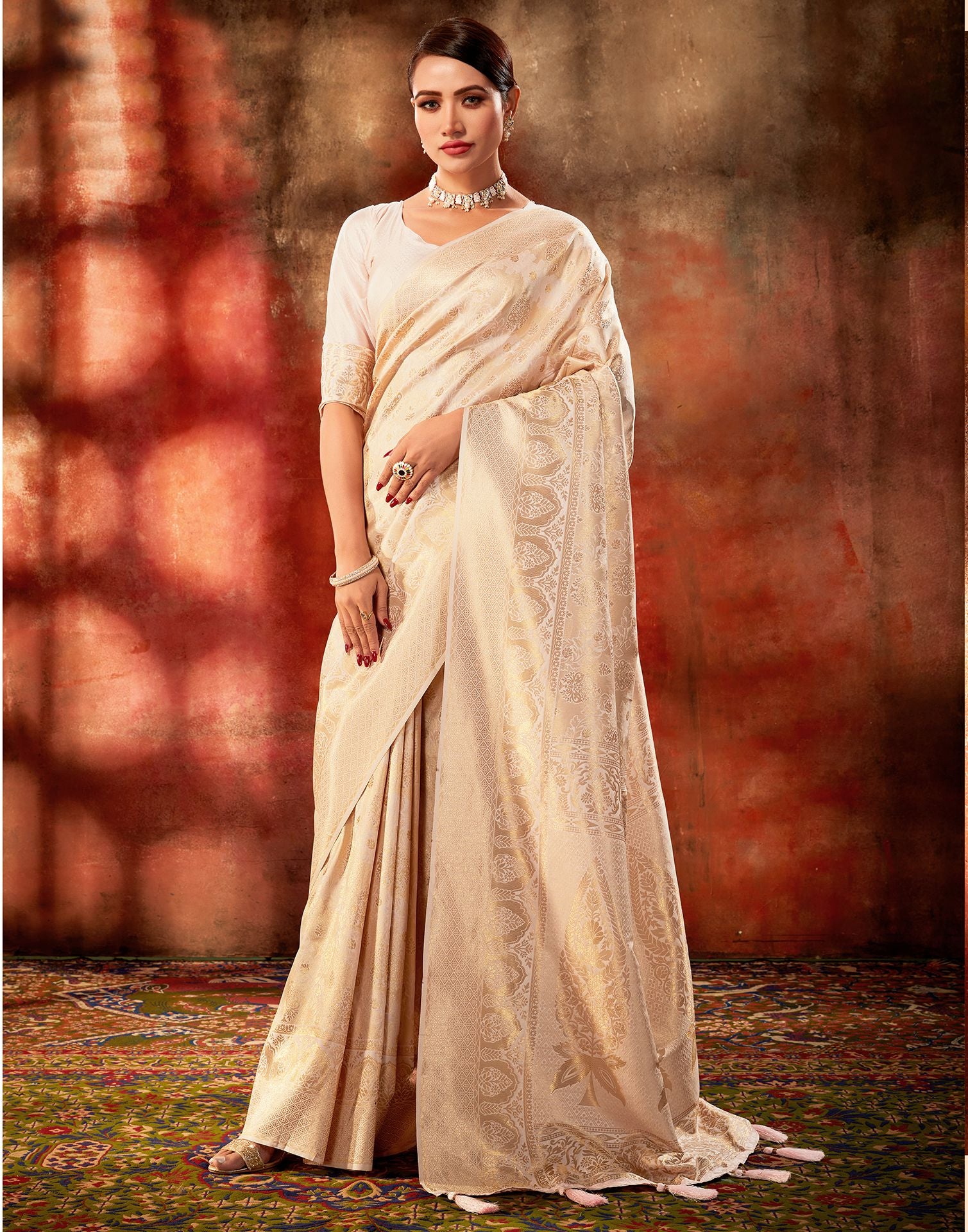 Beige Sarees - Buy Elegant Beige Colour Saree Online