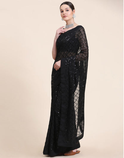 Black Sequence Saree | Leemboodi