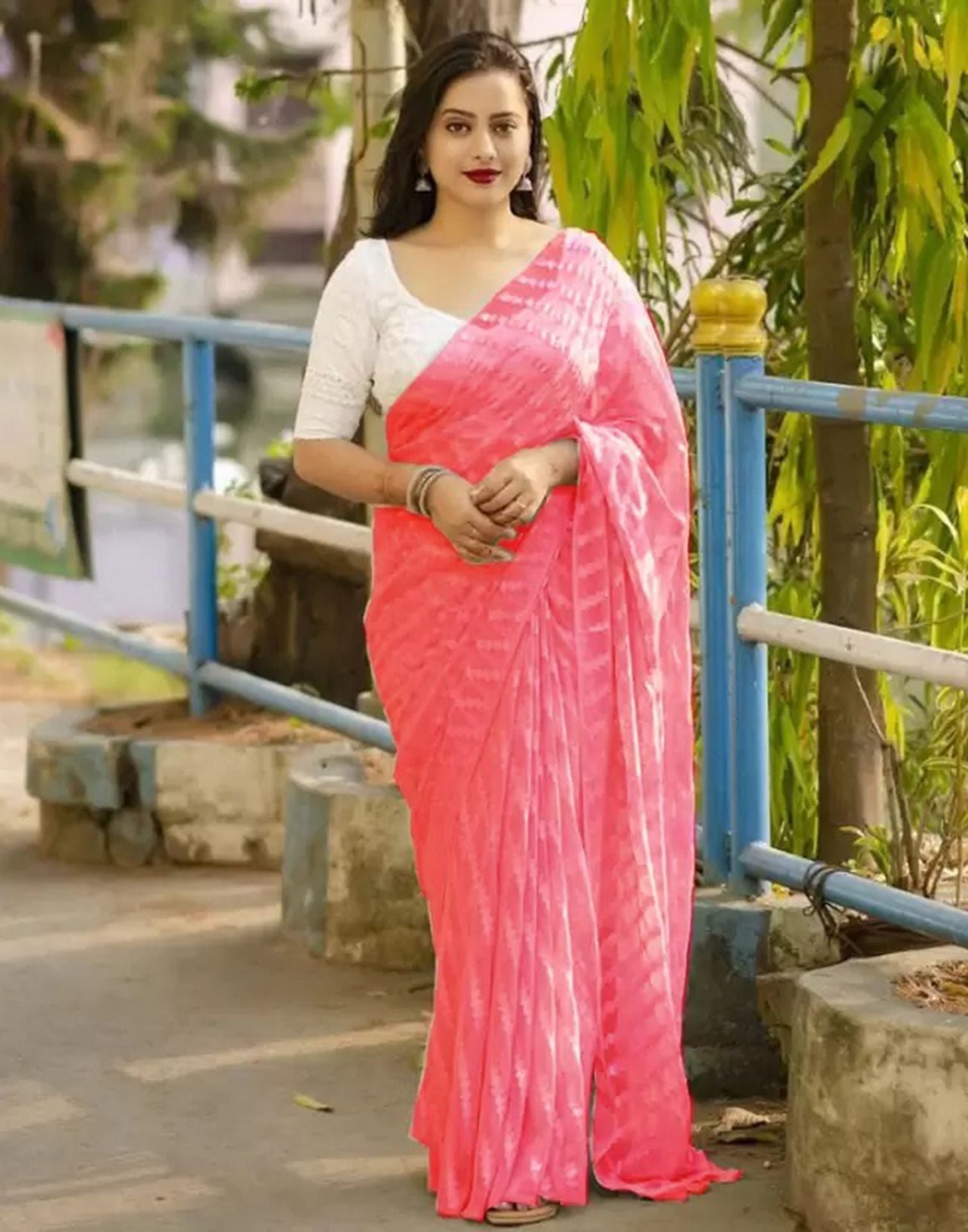 Trending Plain sarees with Designer blouse | Fashionworldhub