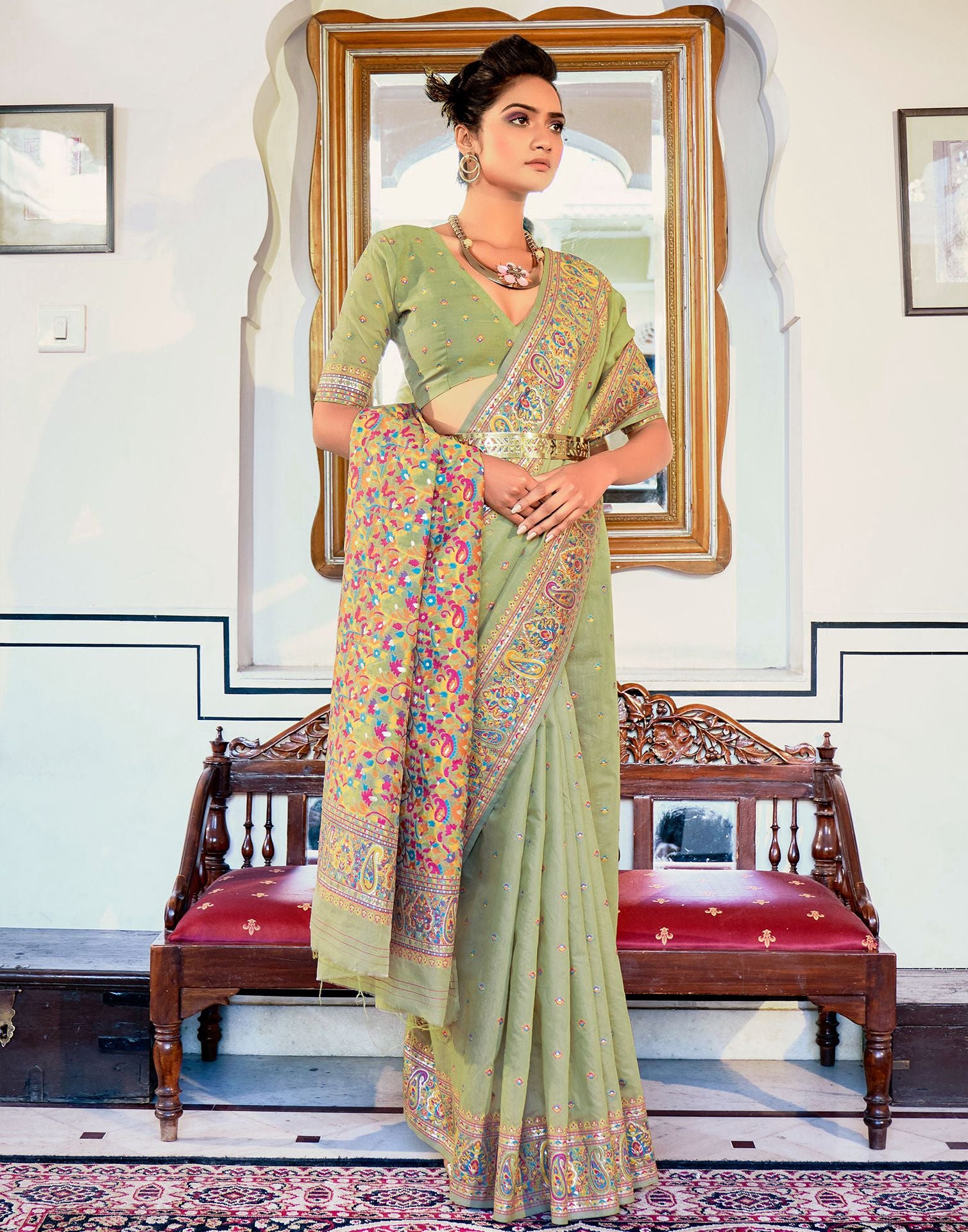 Mesmerizing Pista Green Colored Designer Silk Saree, Bollywood Saree latest  collections | Bollywood Sarees