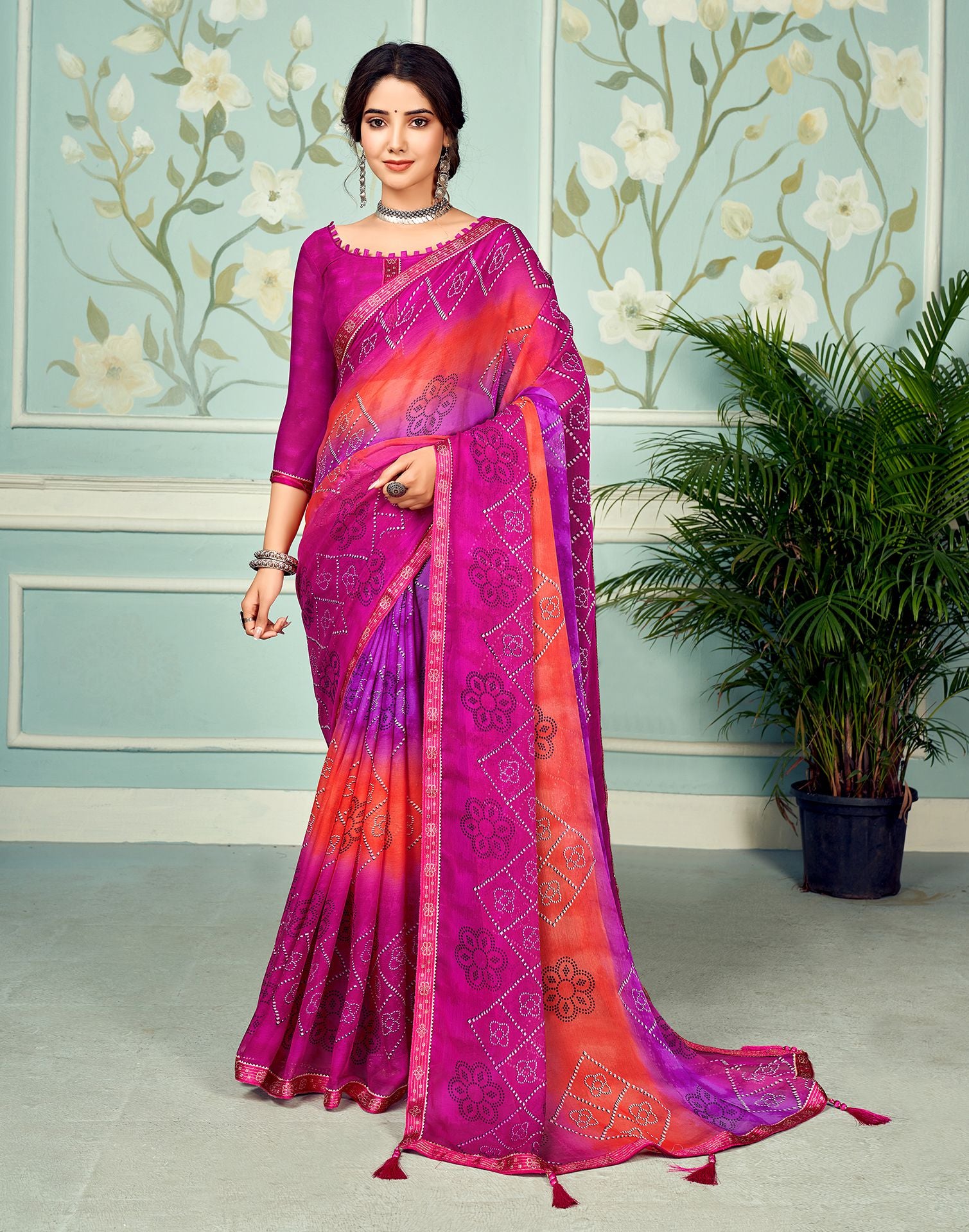 Jazzberry Jam Pink and Purple Patola Silk Saree – MySilkLove