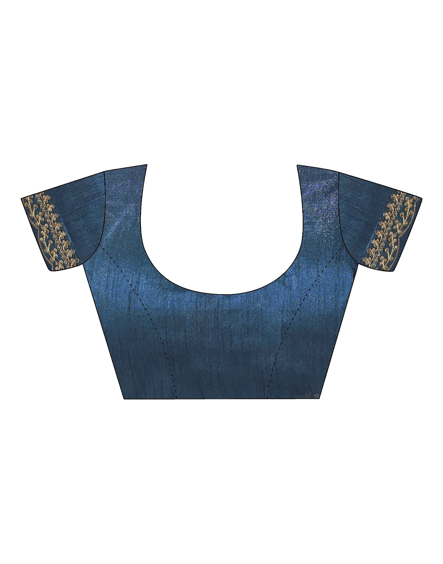 Teal Blue Printed Saree | Leemboodi
