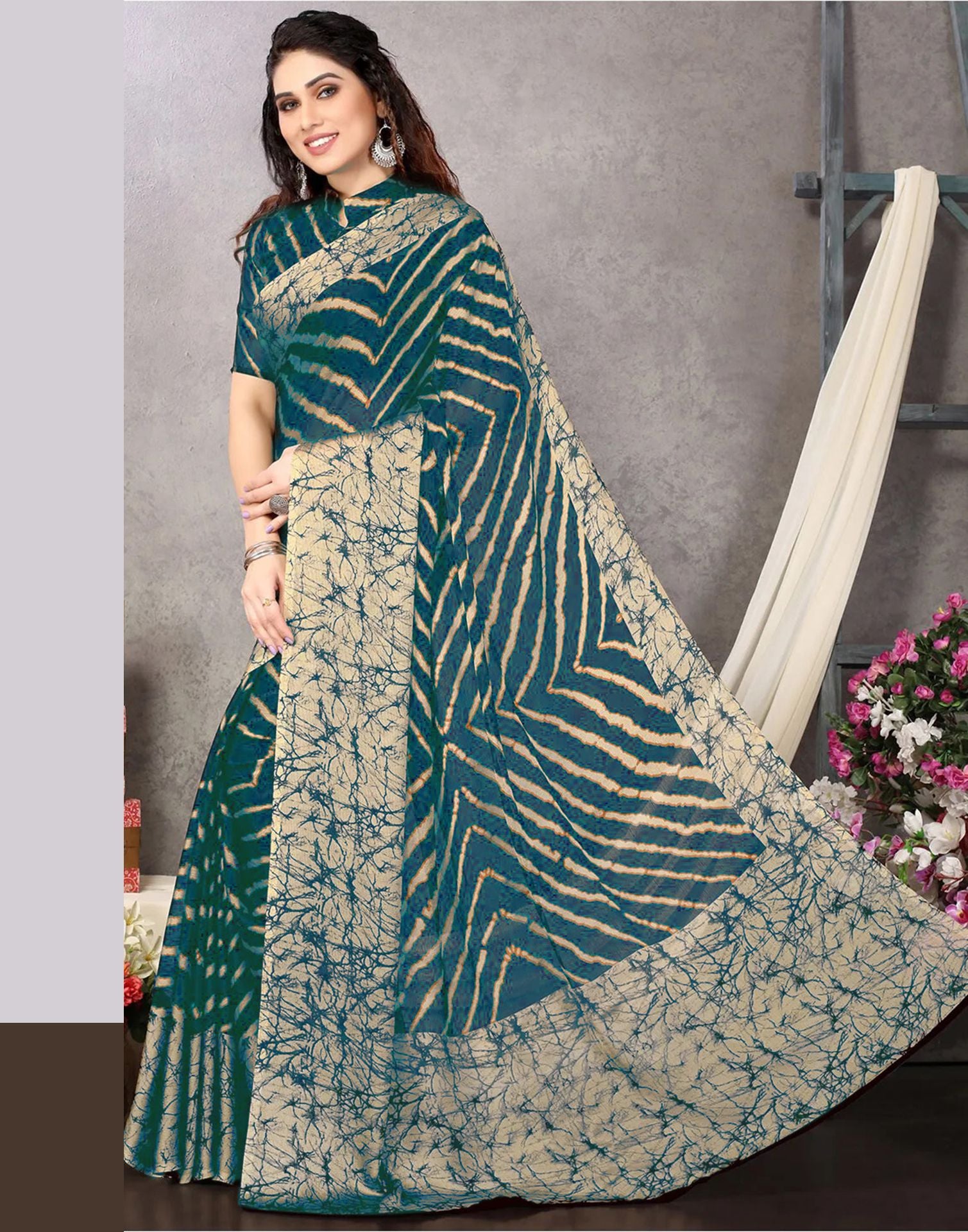 Buy White Saree - Cotton Georgette Printed Floral Khand For Women by Baise  Gaba Online at Aza Fashions.