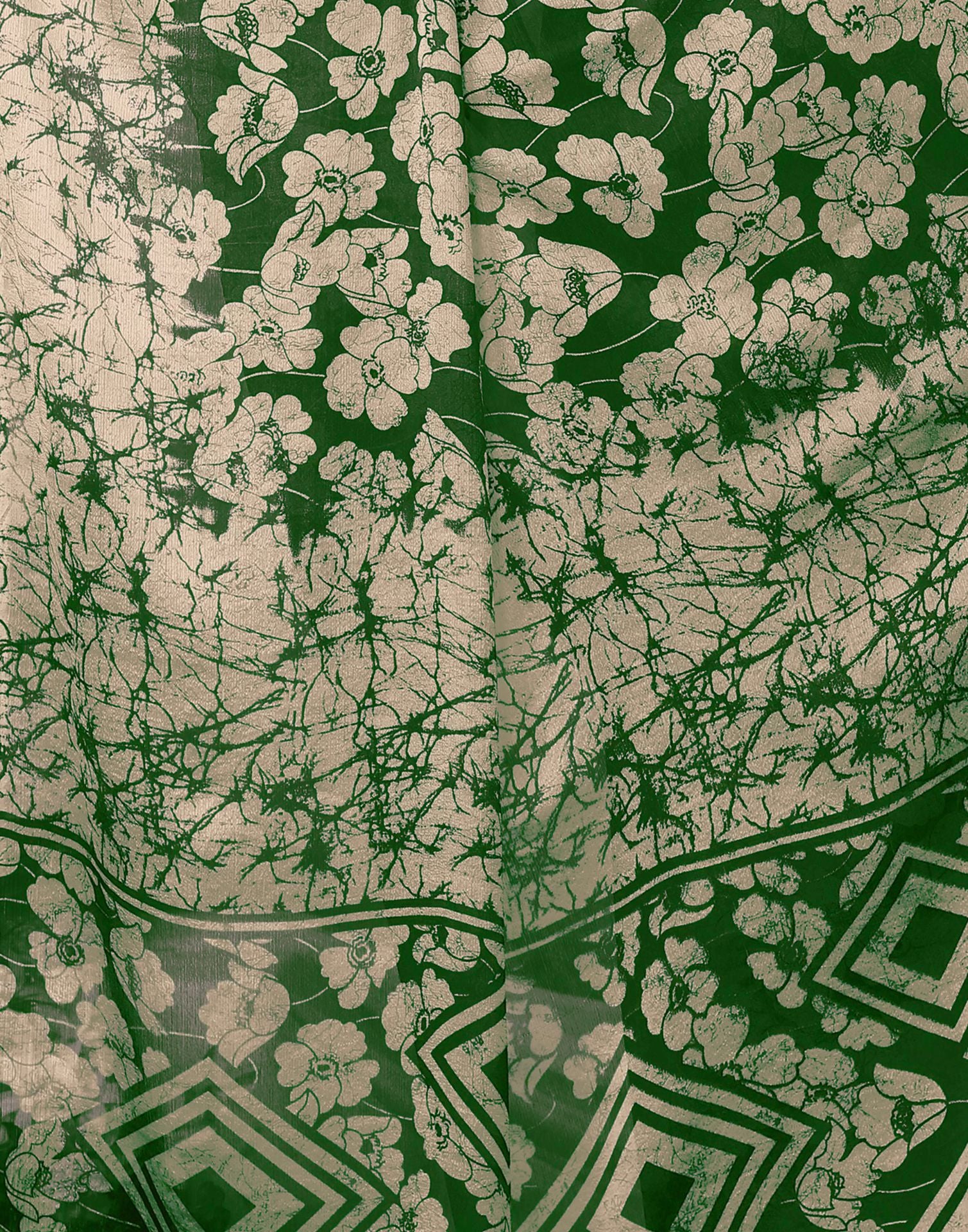 Green Chiffon Printed Saree | Leemboodi