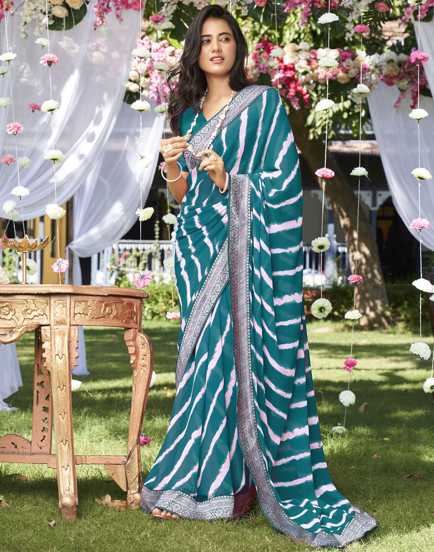 My-My Hues of serenity and style This blue printed saree style dress  effortlessly combines tradition with contemporary charm Embrace the  elegance of a saree the comfort of a dress BlueHues SareeInspired  PrintedElegance