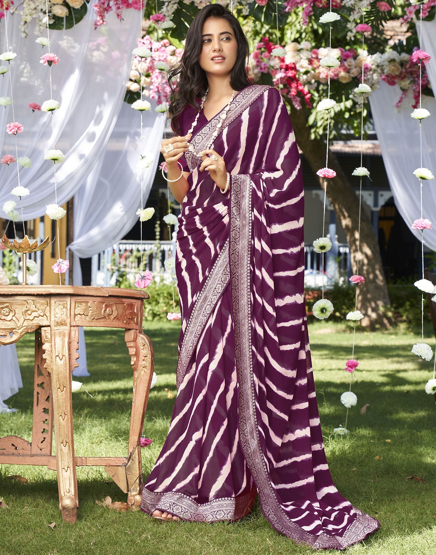 Wine Colour Saree Sari With Stitched Blouse Indian Designer Saree Ready To  Wear Indian Wedding Wear Traditional Bridal Saree Partywear Saree