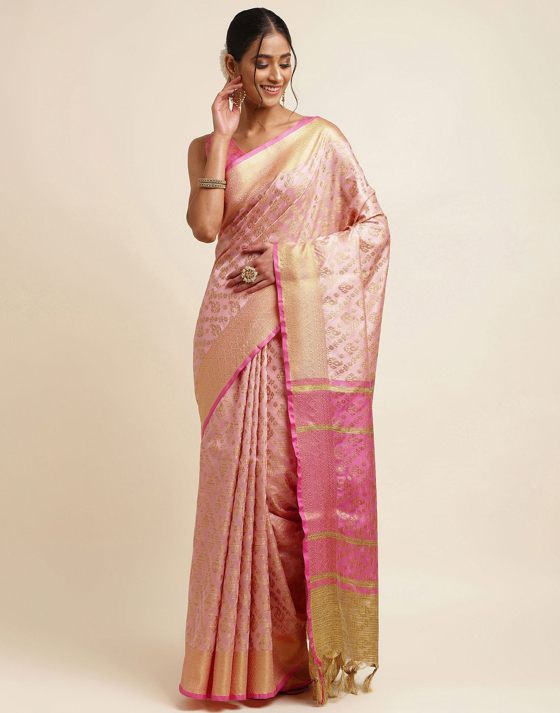 Light Pink Silk Saree | Leemboodi