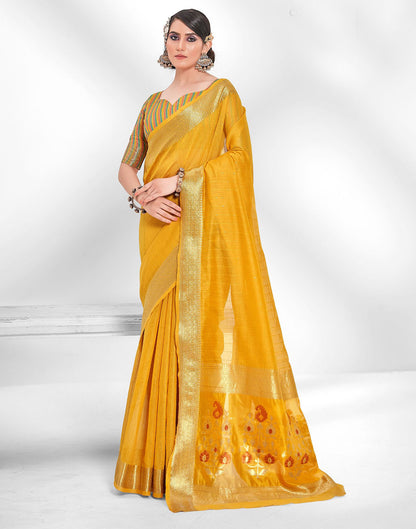 Turmeric Yellow Cotton Saree | Leemboodi