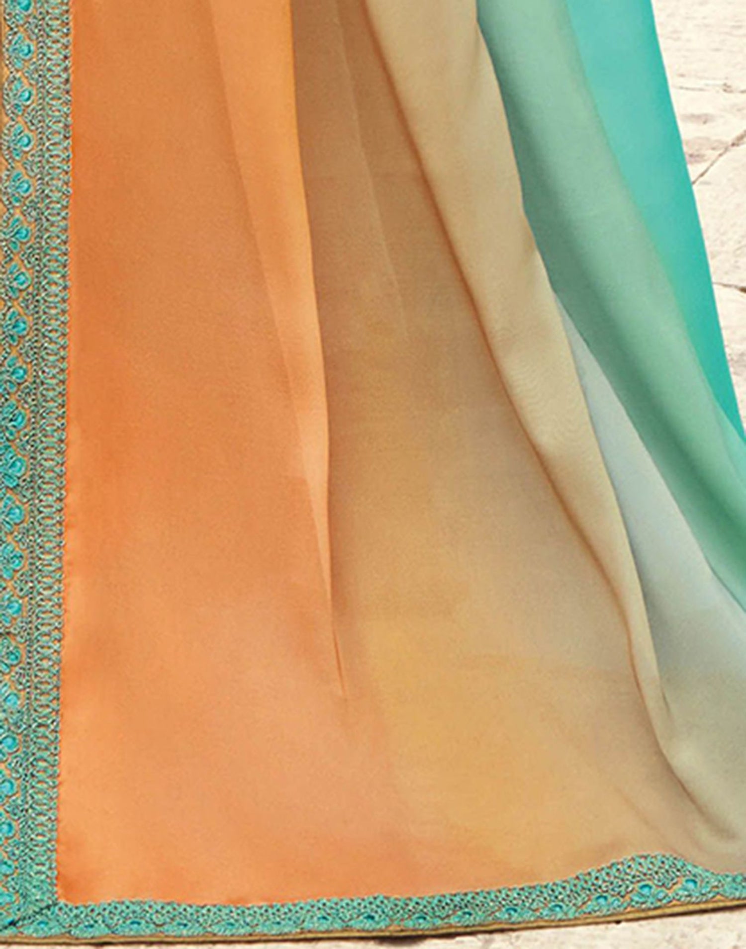 Green Chiffon Plain Saree – Leemboodi