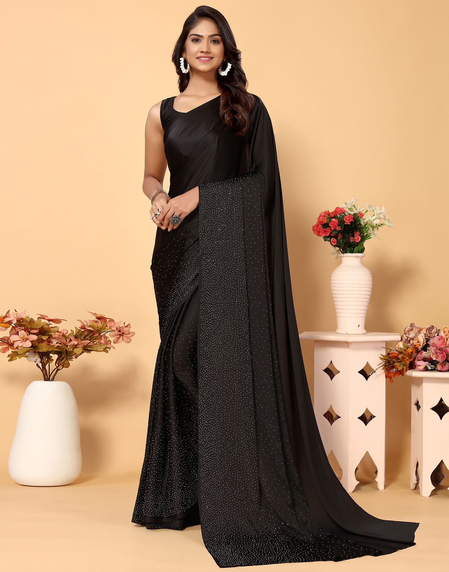 Black Pure Katan Silk Banarasi Handloom Saree - Tilfi