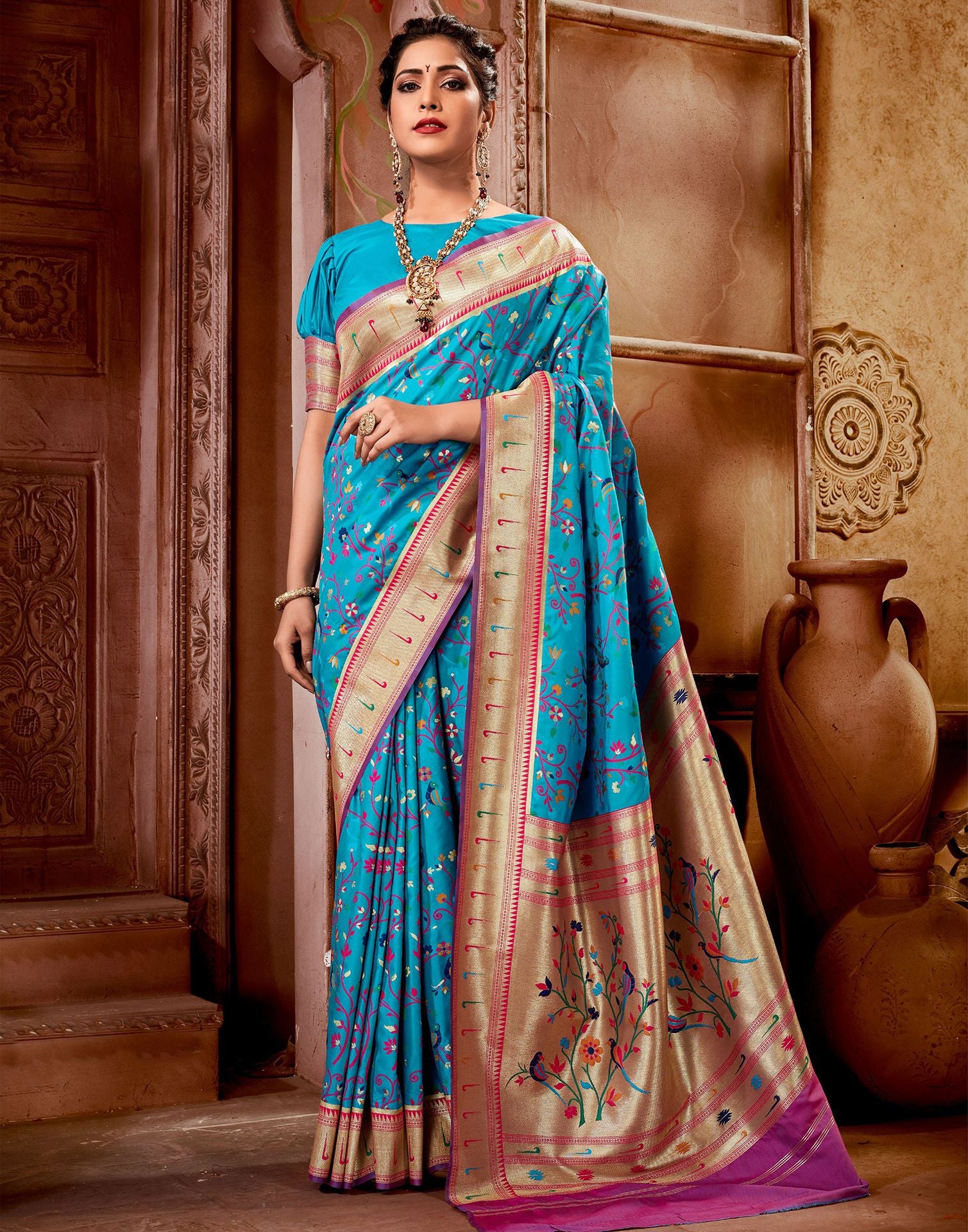 Buy Blue Sarees for Women by AA-HA!! Online | Ajio.com