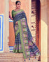 Blue Bandhani Silk Printed Saree | Leemboodi