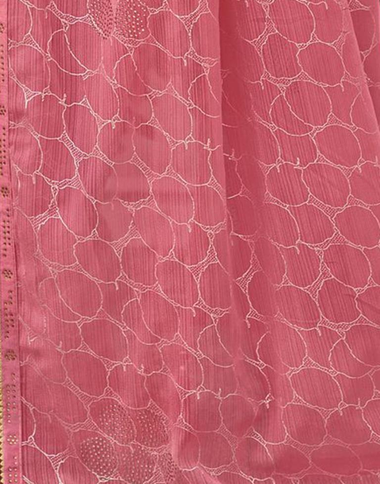 Pink Chiffon Printed Saree | Leemboodi