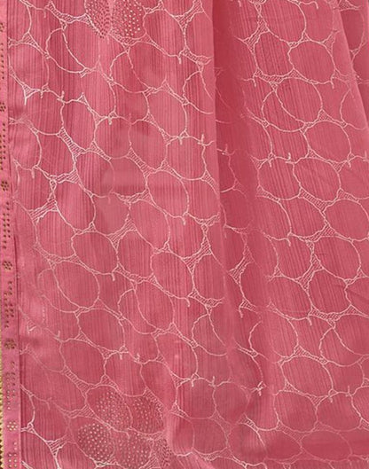 Pink Chiffon Printed Saree | Leemboodi