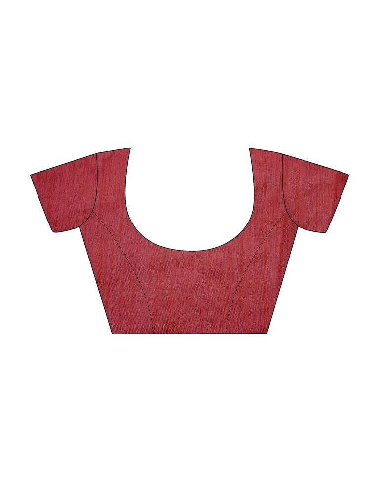 Red Striped Chiffon Printed Saree | Leemboodi