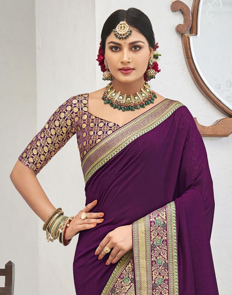 Purple Georgette Silk Plain Saree With Heavy Embroidred & Sequince Blo –  NRIVogue