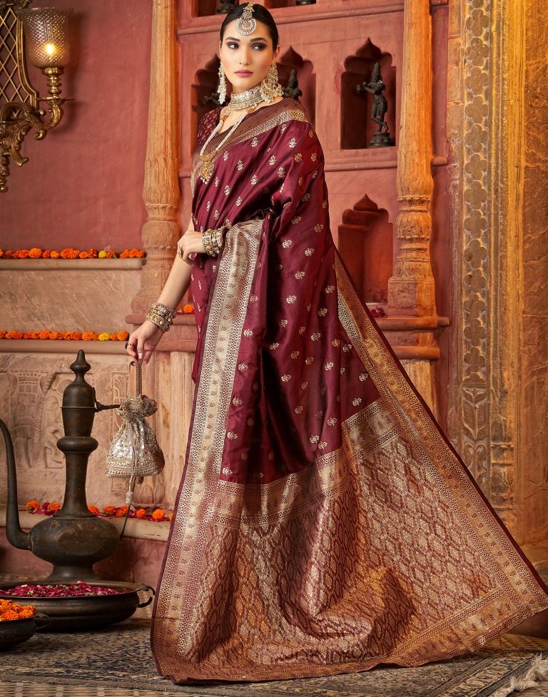 Maroon Color Wedding Silk Sarees 2024 | www.vivalacabana.com