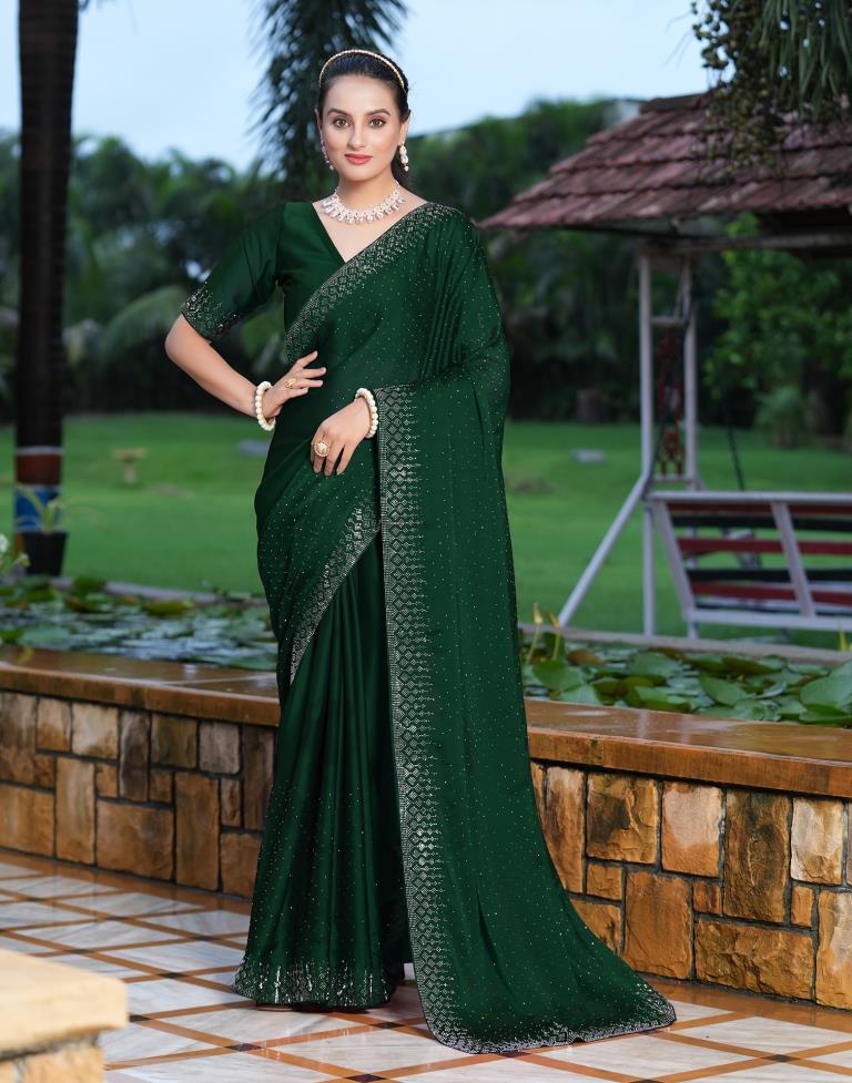 Light Green Saree & Blouse With Golden Zari Weaving Banarasi Beautiful –  garment villa