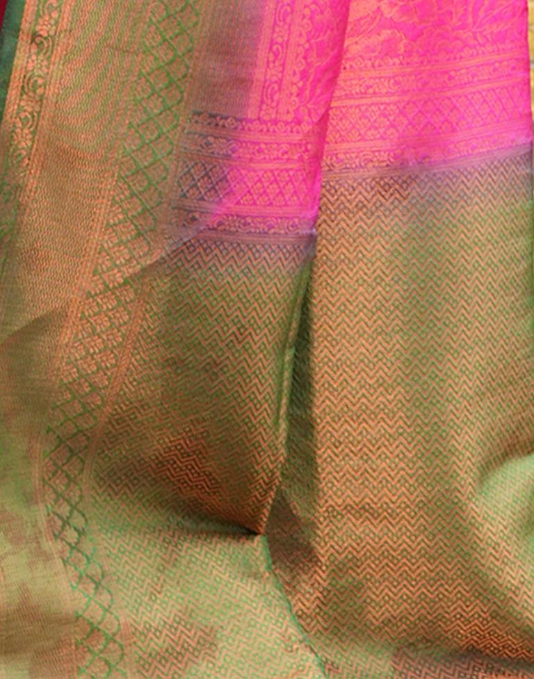 Rani Pink Silk Weaving Kanjivaram Saree | Leemboodi