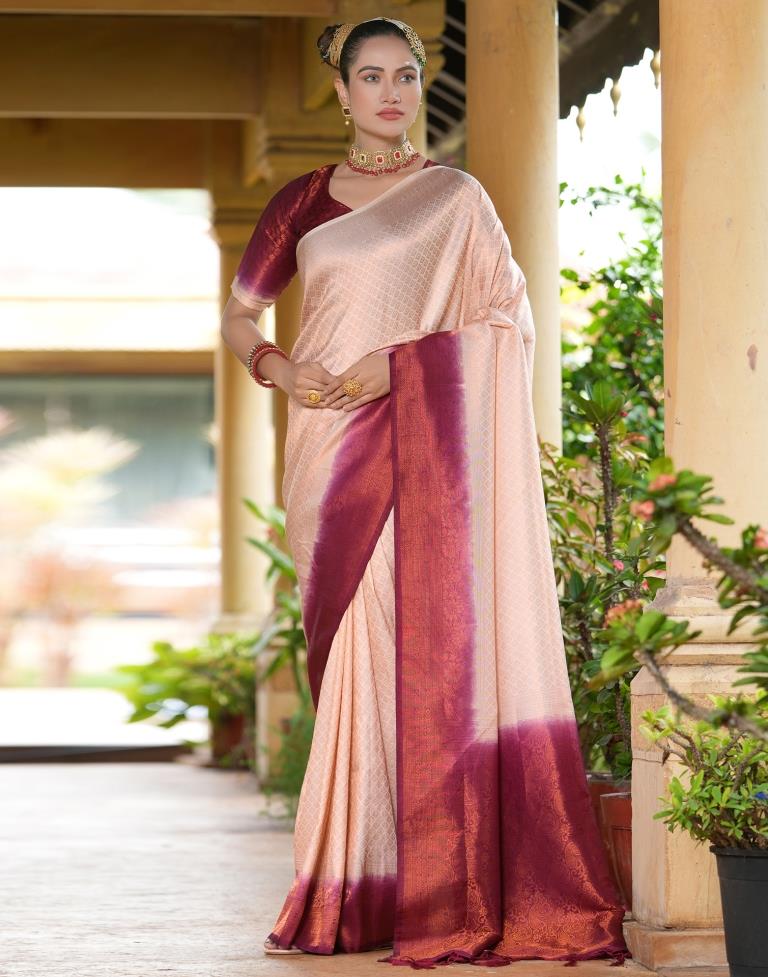 Vanya : Shikargah Kanjivaram Saree In The Shades Of Purple And Red – Zari  Banaras