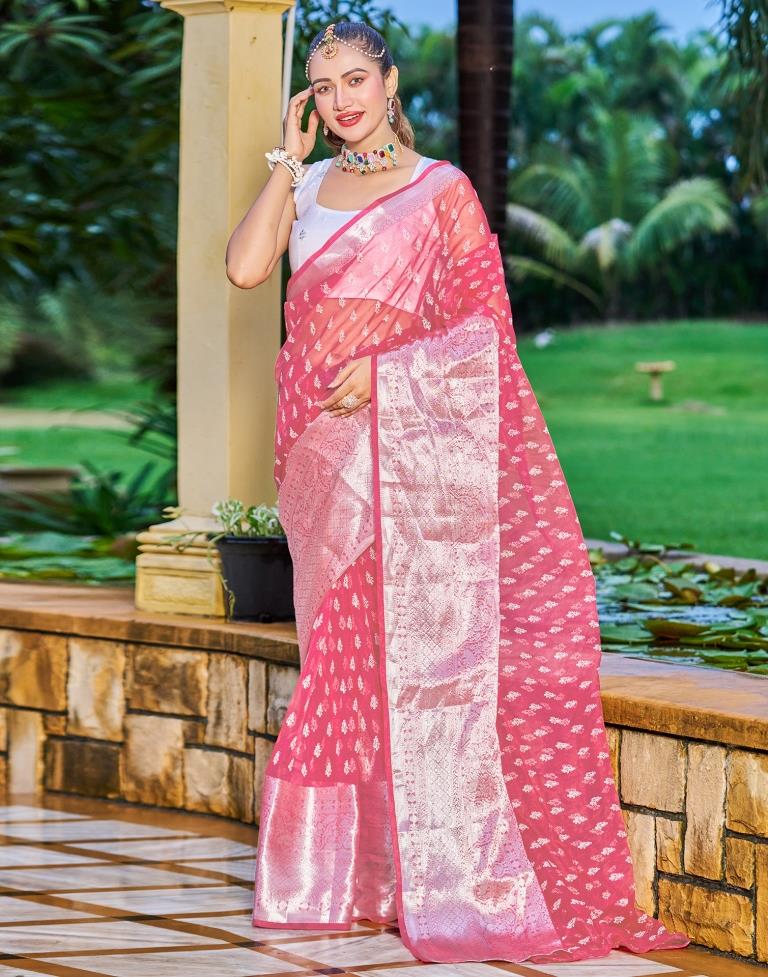 Hot Pink Self Contrast Banarasi Saree for Women, Wedding Party, Festive  Wear, Traditional Indian Designer Iraah.store - Etsy