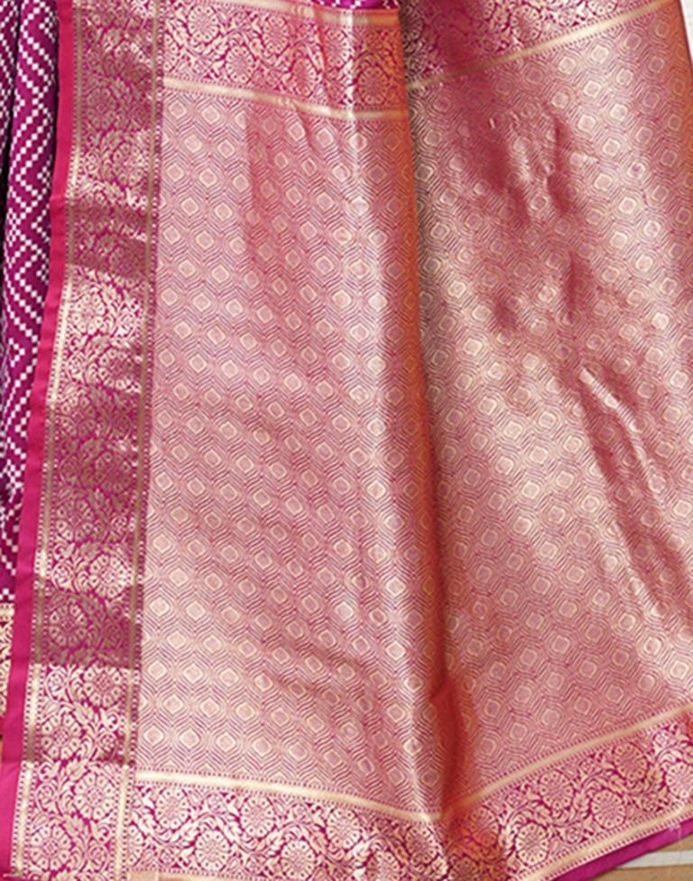 Purple Weaving Silk Bandhani Saree