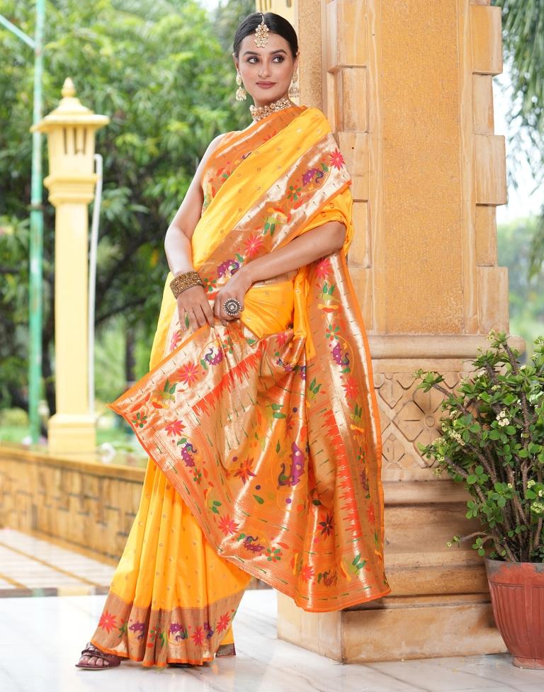 Light Weight Mustard Yellow Silk Saree|I Am Universe|Suta