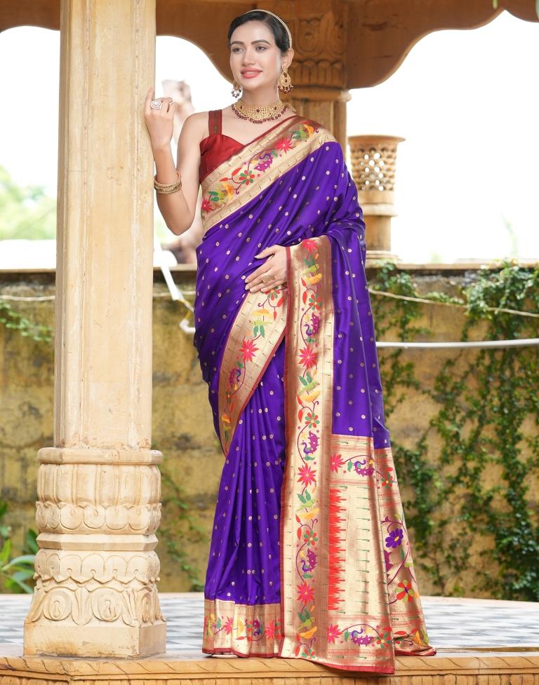 Buy Purple Sarees for Women by Styleelite Online | Ajio.com