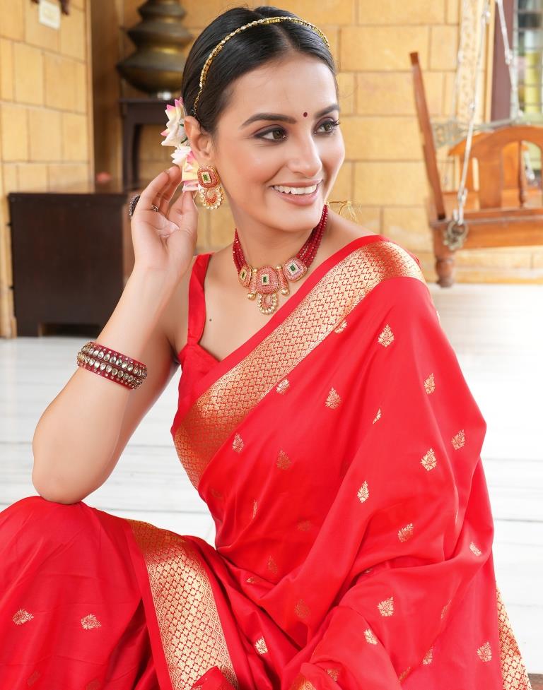 Red Silk Woven Zari Paithani Saree |SARV160010