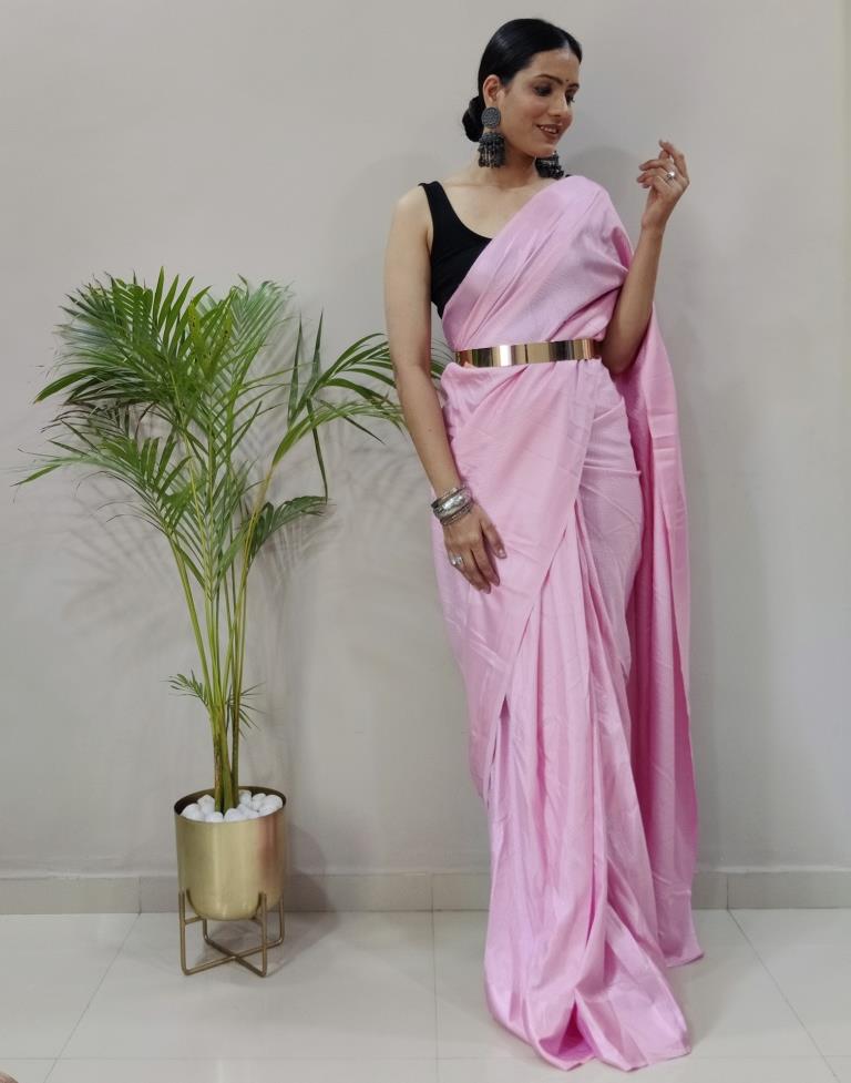 Buy kashvi sarees Embellished, Solid/Plain Bollywood Georgette Pink Sarees  Online @ Best Price In India | Flipkart.com