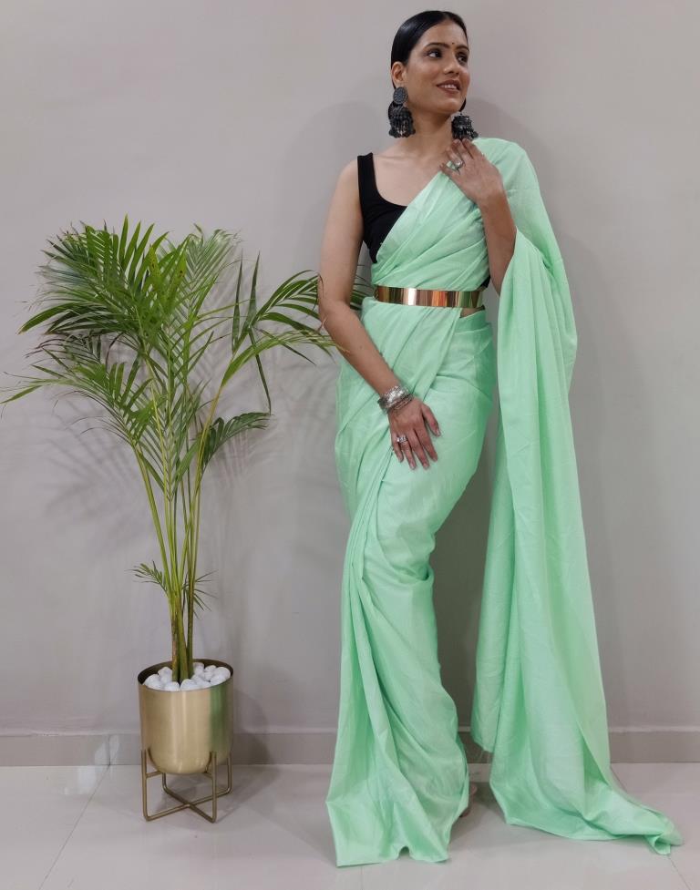 Buy online Bottle Green Self Design Bordered Saree With Blouse from ethnic  wear for Women by Indian Women By Bahubali for ₹869 at 70% off | 2024  Limeroad.com